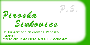 piroska simkovics business card